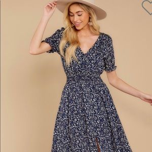 Navy Print Maxi Dress